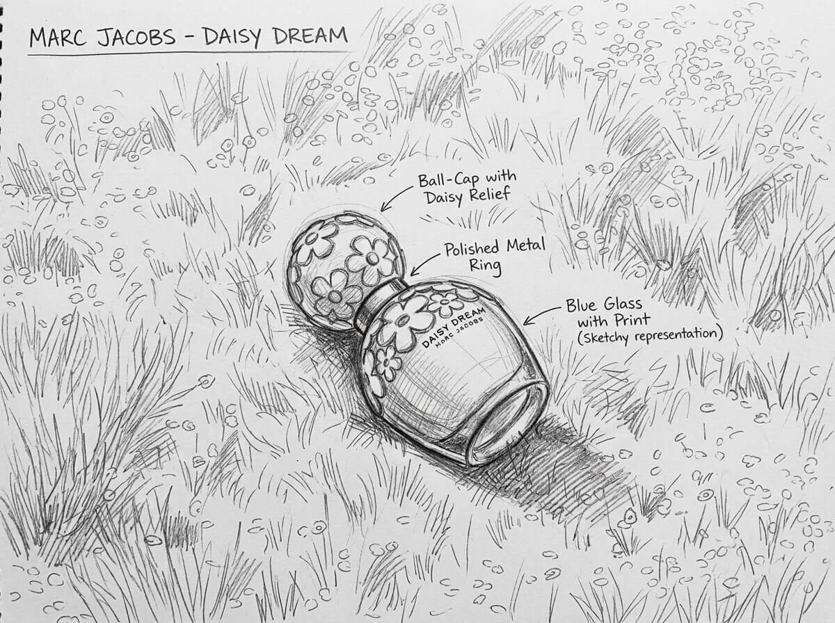 Concept art for perfume CGI photography — 3D composition layout with natural elements
