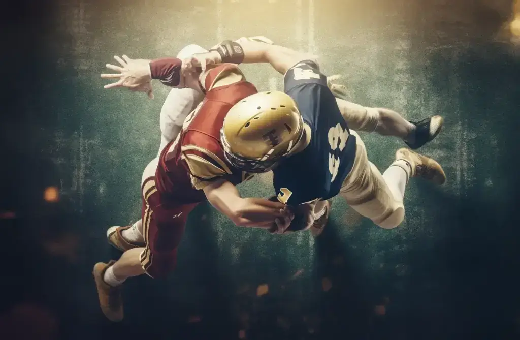 AI Midjourney fails in displaying two american football players