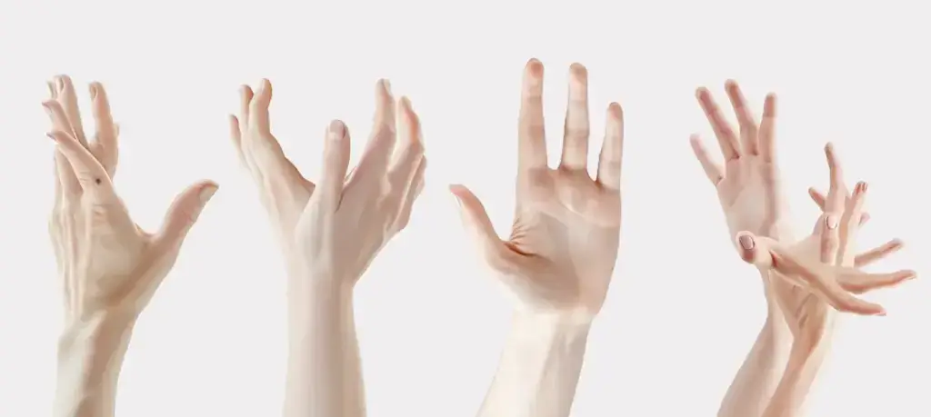 Midjourney fails - incorrect and twisted hands.