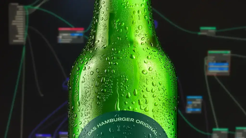 3d node setup for a brewery brand. Super realistic droplets in 3d
