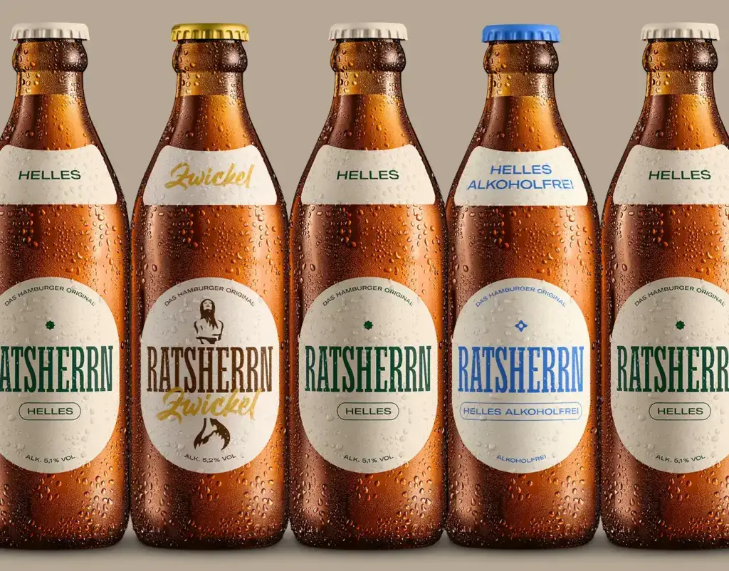 brown beer bottle rendering in 3d. Super realistic droplet system built in cgi