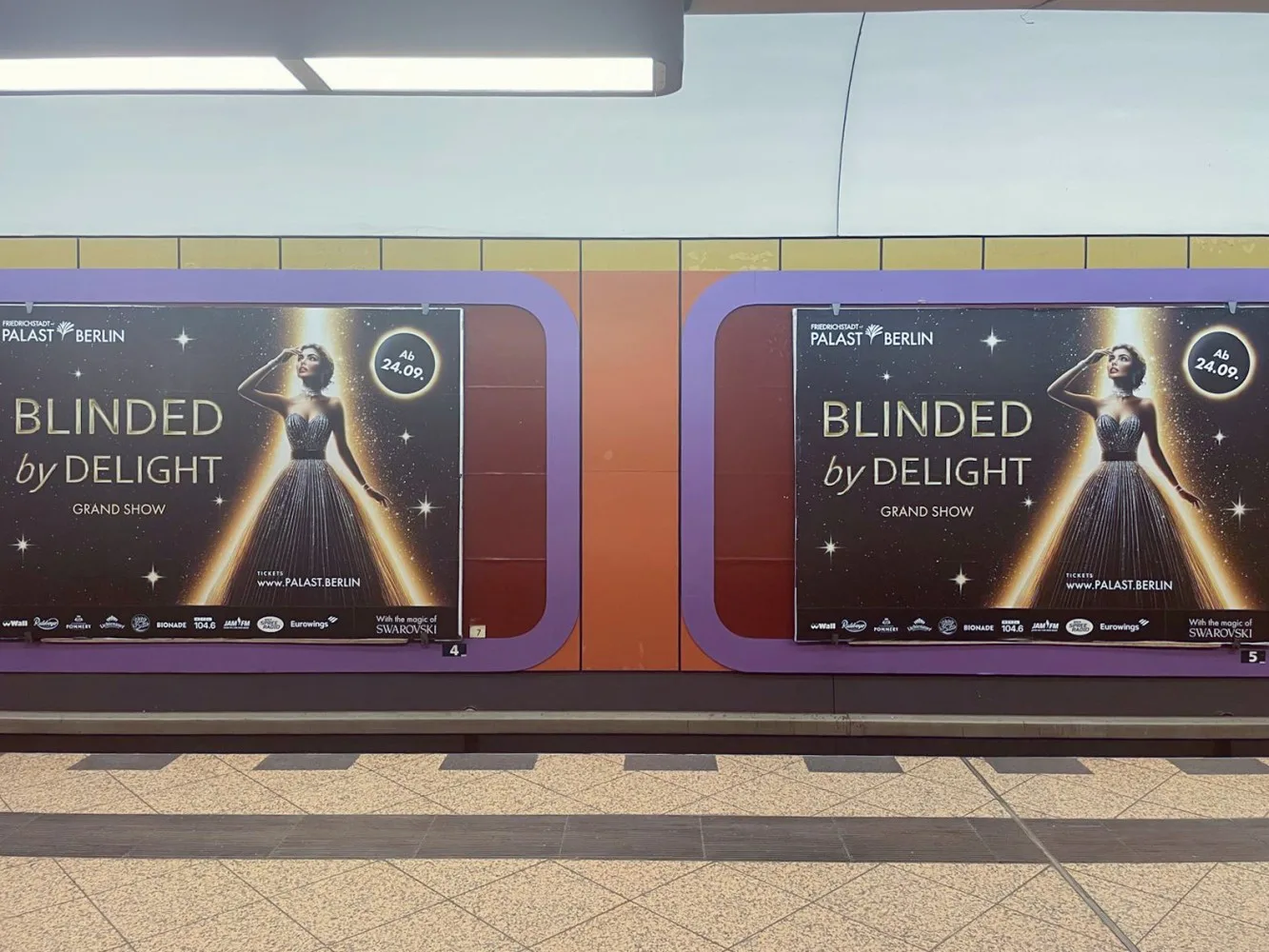 Friedrichstadt-Palast AI key visual on outdoor advertising display in Berlin